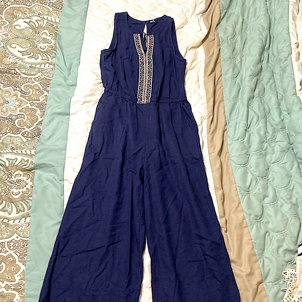 Navy blue sleeveless pantsuit size xs
